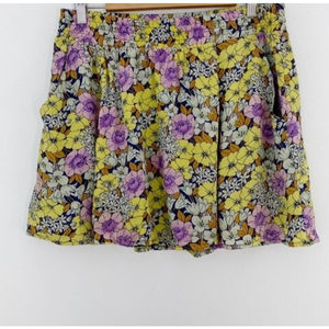 Anthropologie Leifnotes Floral Swing Flare Lined  Mini Skirt Size 6